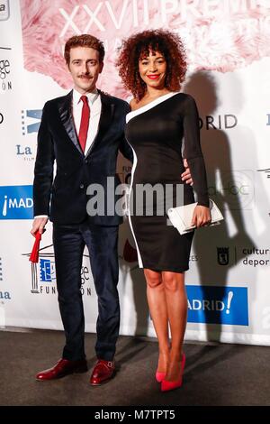 Victor Clavijo und Montse Pla besucht während XXVII Premios Union de Actores y Schauspielerinnen, am Teatro Circo Preis, Madrid, Spanien, am 12. März 2018. Foto: Oscar J. Barroso/AFP 7 Cordon drücken Sie Stockfoto