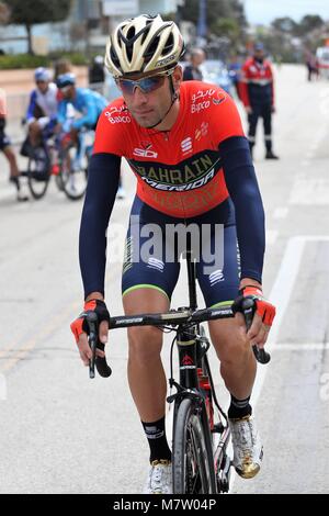 Tirreno-Adriatico 2018 Stufe 6 Numana Fano in Italien. 12. März, 2018. Vincenzo Nibali (Bahrain Merida Pro Cycling Team) während der UCI World Tour, Tirreno-Adriatico 2018, Stufe 6, Numana, Fano, Italien, am 12. März 2018 - Foto Laurent Layris/DPPI Credit: Laurent Lairys/Agence Locevaphotos/Alamy leben Nachrichten Stockfoto