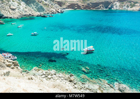 Der schöne Strand Agali in Folegandros Griechenland Stockfoto