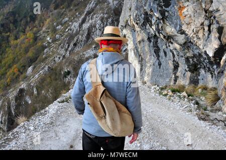 Trekking: Auf dem Weg von Michelangelo Stockfoto