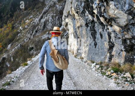 Trekking: Auf dem Weg von Michelangelo Stockfoto