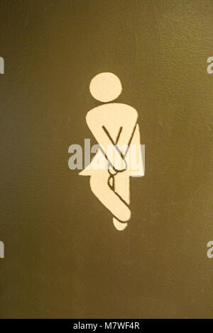 Quebec, Kanada. Toilette Schild für Frauen. Stockfoto