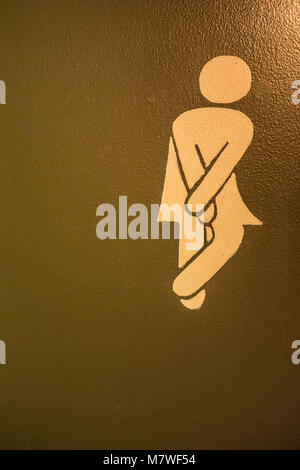 Quebec, Kanada. Toilette Schild für Frauen. Stockfoto