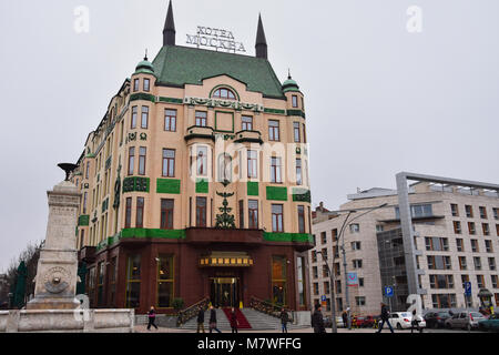 Belgrad, Serbien. Februar 7, 2017. Hotel Hotel Moskva (Moskau), ein Vier-Sterne-Hotel in Belgrad, eine der ältesten in Serbien Stockfoto