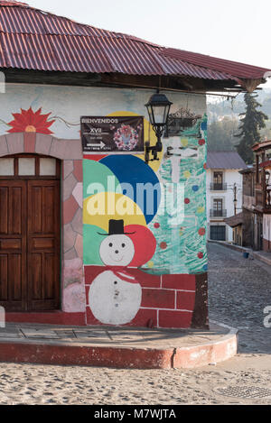 Street Scene von der Stadt Tlalpujahua in Mexiko Stockfoto
