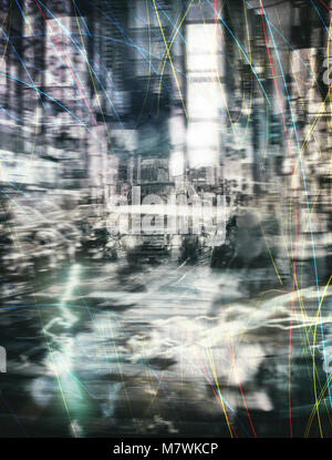 Nacht abstrakten Szene. New York Times Square Stockfoto