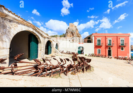 Historischen Weiler Thun, Tonnara di Scopello, Castellammare del Golfo, Provinz Trapani, Sizilien, Italien Stockfoto