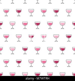 Nahtlose Muster Hintergrund in alkoholische Getränke. Alkohol Vector Illustration. Weingläser. Stock Vektor