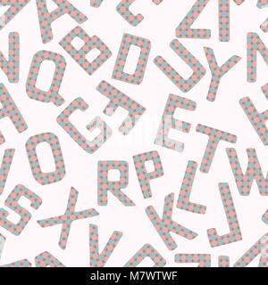 Nahtlose Muster Hintergrund mit Buchstaben. Alphabet Vector Illustration. Stock Vektor