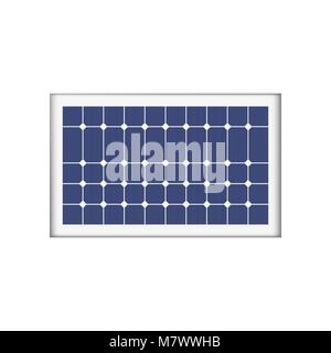 Erzeugung von Strom durch das Solarmodul. Erneuerbare Energiequellen Vector Illustration. Stock Vektor