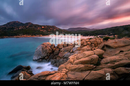 Cala Cipolla Strand, Chia Village, Cagliari, Sardinien, Italien Stockfoto