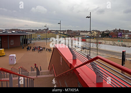 Land rund um Liverpool Football Club, die Teil der Erneuerung des Gebiets. Stockfoto