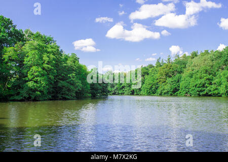 WINDSOR, UK-28 th August 2016: Virginia Water Lake im Windsor Great Park in Windsor ist ein Mann aus See, der von einem Strom in 1746 erweitert. Stockfoto