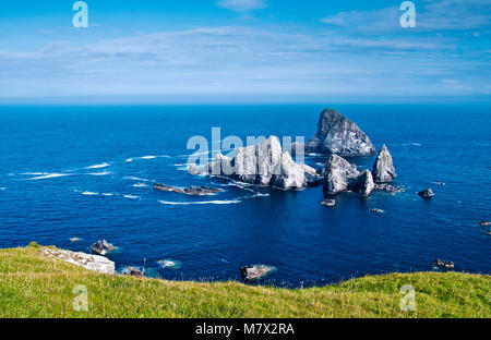 Sea Stacks aus Faraid Head, in der Nähe von Durness, North Coast Sutherland, Scottish Highlands, Schottland Großbritannien Stockfoto