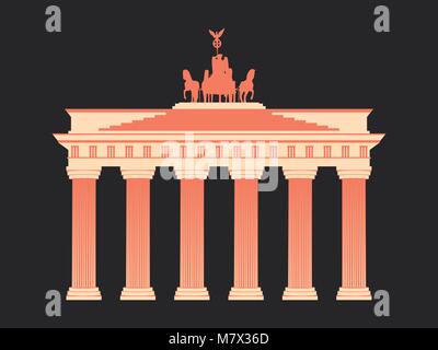 Brandenburger Tor in Berlin. Auf weissem Hintergrund. Vector Illustration Stock Vektor