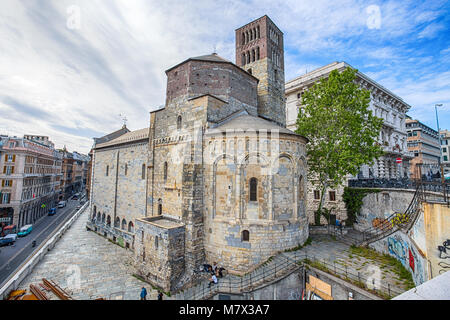 Genua (Genova), Italien, 05.MAI 2017 - Santo Stefano (Saint Stephen) Kirche im Stadtzentrum von Genua, Italien Stockfoto