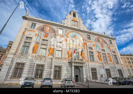 Genua (Genova), Italien, Mai 05, 2017 - St. George Palace (Palazzo San Giorgio) im historischen Zentrum von Genua, in der Nähe der Porto Antico (alter Hafen), Italien Stockfoto