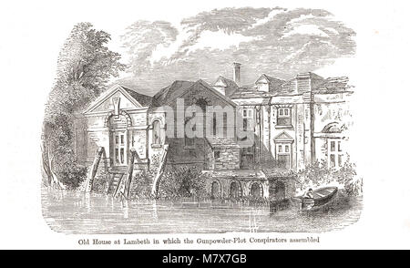 Gunpowder Plot von 1605, altes Haus in Lambeth, in dem die Verschwörer montiert Stockfoto