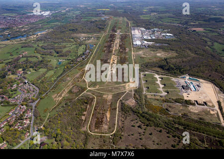 RAF Greenham Common, einem ehemaligen Royal Air Force Station in Berkshire, England. Schauplatz vieler Proteste an Atomwaffen gibt, die in den 1980er Jahren aufgestellt werden. Stockfoto