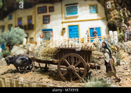 Portal de Belén de Cantalejo (Segovia-Espa ña) Stockfoto