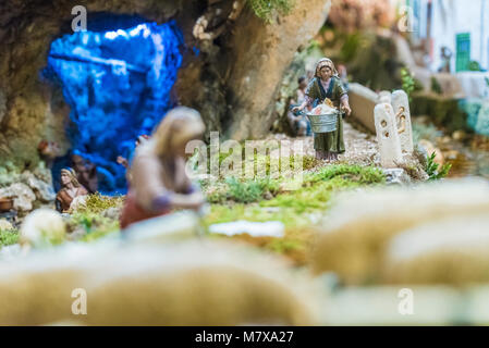 Portal de Belén de Cantalejo (Segovia-Espa ña) Stockfoto