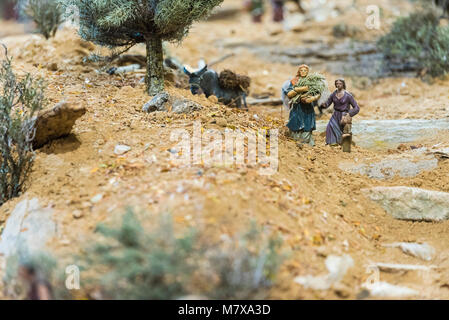 Portal de Belén de Cantalejo (Segovia-Espa ña) Stockfoto