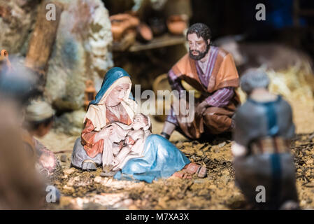 Portal de Belén de Cantalejo (Segovia-Espa ña) Stockfoto