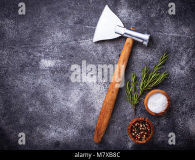 Metzger ax für Fleisch und Gewürzen. Stockfoto