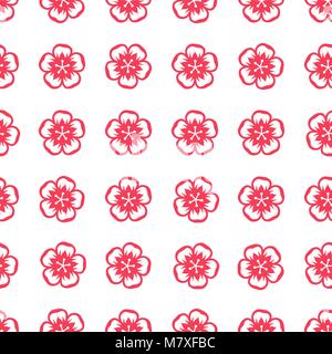 Nahtlose Muster mit Sakura Blumen im chinesischen Stil Stock Vektor