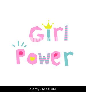 Girl Power slogan Niedlichen Stil Vektor für t-shirt und Kleid zu drucken. Stock Vektor