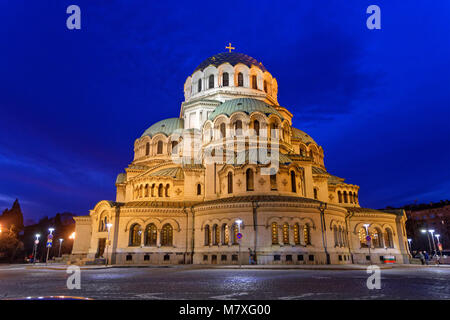 St. Alexandar Nevski Orthodoxe Kathedrale im Stadtzentrum von Sofia, Bulgarien. Stockfoto