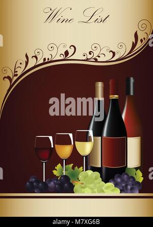 Restaurant und Weinbar Menü Design Template Stock Vektor