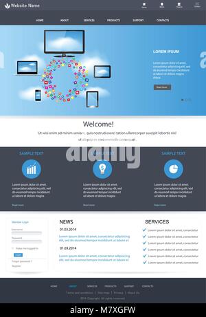 Web Design Website Vektor Elemente. Responsive web design Konzept Stock Vektor
