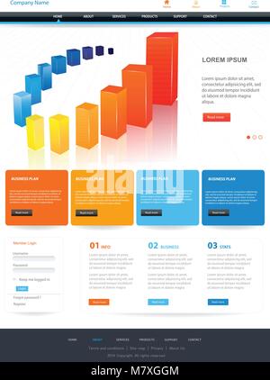 Web Design Website Vektor Elemente. Reaktionsschnelle Web Design Konzept Stock Vektor