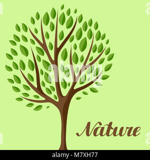 Hintergrund mit abstrakten stilisierter Baum. Natürliche Darstellung Stock Vektor