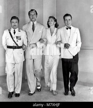 CASABLANCA 1942 Warner Bros Film mit Von links: Claude Rains, Paul Henreid, Ingrid Bergman und Humphrey Bogart Stockfoto