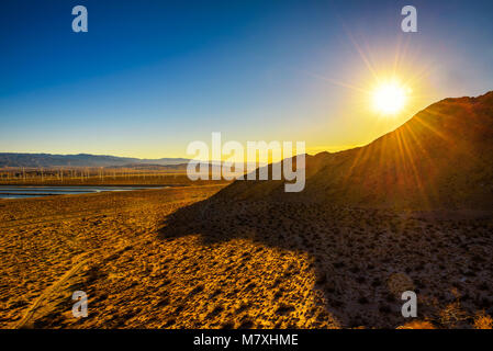 Sonnenuntergang in der Mojave Wüste in der Nähe von Palm Springs Stockfoto