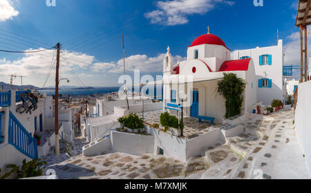 Typische Griechische weißen Kirche auf der Insel Mykonos, Griechenland Stockfoto