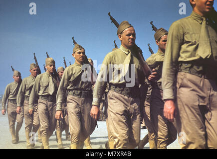 Marines Finishing Training während des Zweiten Weltkrieges, Parris Island, South Carolina, USA, Alfred T. Palmer für Office of War Information, Mai 1942 Stockfoto