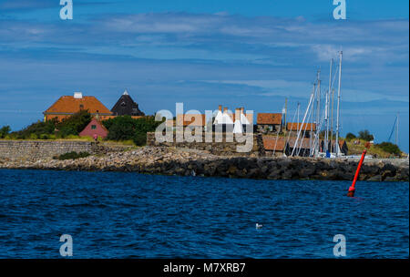 Christiansø ist eine kleine Insel östlich von Bornholm in der Ostsee und den östlichsten Punkt in Dänemark. Hat ein marinestützpunkt seit Jahrhunderten. Stockfoto