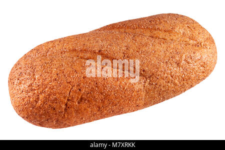 Brot aus Weizen mit Kleie auf einem weißen Hintergrund. Schließen Sie herauf Bild Stockfoto
