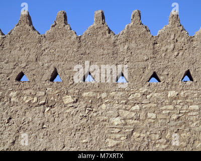 Häuser und Paläste aus lehmstein und Erde in Diriyya / Diriyah, der Heimat der Al Saud Dynastie in Saudi Arabien. Stockfoto