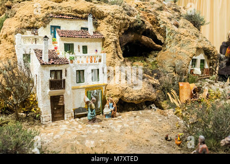 Portal de Belén de Cantalejo (Segovia-Espa ña) Stockfoto