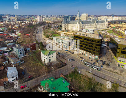 Iasi Stadt in Moldawien, Rumänien. Luftaufnahme Stockfoto