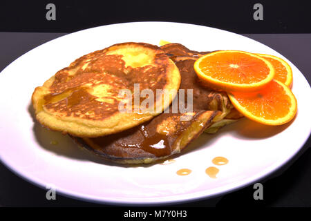 Süße hausgemachte Pfannkuchen, Frühstück scuzette frische Lebensmittel Stockfoto