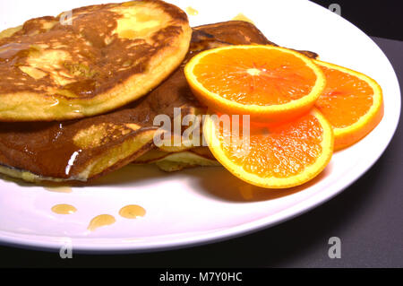 Süße hausgemachte Pfannkuchen, Frühstück scuzette frische Lebensmittel Stockfoto