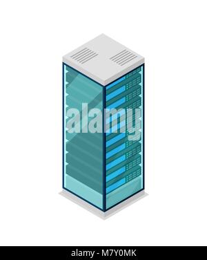 Network Server rack isometrische 3D-Symbol Stock Vektor