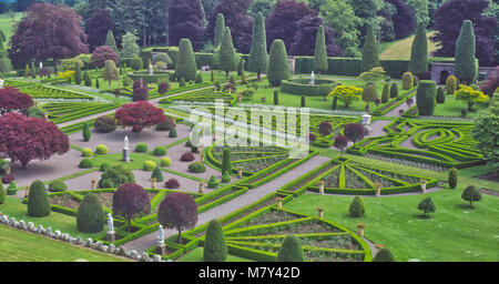 Drummond Castle Gardens, in der Nähe von Crieff, Perthshire, Schottland. Stockfoto