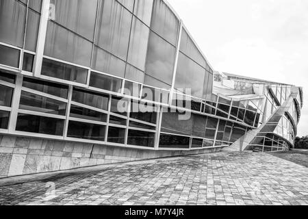 Zeitgenössische Architektur, Museum, Stadt der Kultur von Galicien, die Cidade da Cultura de Galicia, von Peter Eisenman, Santiago de Compostela, Galicien. Stockfoto