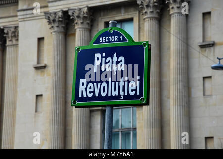 Bukarest, Rumänien. Februar 5, 2017. Auf dem Platz der Revolution (Piata Revolutiei entfernt) Stockfoto